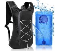 WANDGU Mochila de hidratación con bolsa de hidratación de 2 L para bicicleta: ultraligera, mochila de hidratación impermeable, mochila reflectante ajustable, paquete de hidratación para correr,
