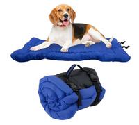 WANDGU Portátil Colchoneta para Perro: 90 x 60 cm Impermeable Colchoneta Plegable para Perros, Comodidad y Plegable Cama de Viaje para Perro para Camping, Sofás, Cajas, Exterior, Viajes (Azul)