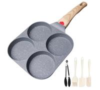 WANDGU Sartén para tortitas de 36 x 15 cm: sartén de aluminio antiadherente, sartén para huevos y tortitas con revestimiento antiadherente, sartén de inducción para desayuno, sartén para tortitas de 4