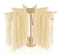 WANDGU Secador de fideos, soporte para pasta de madera, secado con 9 brazos extraíbles, soporte para pasta para secar hasta 4,5 kg con base, soporte para secadora de pasta para cocina doméstica