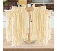 WANDGU Secador de pasta de madera: secador de pasta plegable de madera con 9 brazos extraíbles para hasta 4,5 kg, versátil y reutilizable, soporte para pasta con base, plegable para pasta casera