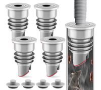 WANDGU Sello de Tubería de Drenaje de Lavadora: 4 Piezas Tubo Desague Lavadora Tapón con Tapa de Cierre, Silicona Sello de Tubería de Drenaje para Fregadero de Cocina, Baño, Lavadora (Gris)