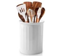 WANDGU Soporte para utensilios de cocina de cerámica: 13,4 x 9,8 cm Porcelana para utensilios de cocina, superficie esmaltada brillante, recipiente para utensilios de cocina para organizar cajones y