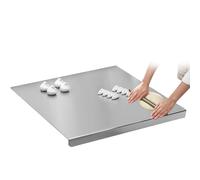 WANDGU Tabla de cortar de acero inoxidable de 40 x 30 cm: tabla de cortar antideslizante con borde, encimera de acero inoxidable, tabla de cortar cocina para hornear, amasar, cortar y como encimera