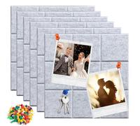 WANDGU Tablero de Fieltro Autoadhesivo: 6 Piezas de Tablero de Poliéster Premium, Tablero de Memoria DIY, para Oficina Cocina, 30x30cm Gris Oscuro