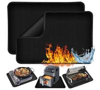 WANDGU Tapete Resistente al Calor: 2 Piezas 60 x 40 cm Tapetes de Silicona Ignífugos, Antideslizantes e Impermeables, Sustrato Resistente al Calor para Freidora de Aire, Cafetera, Microondas