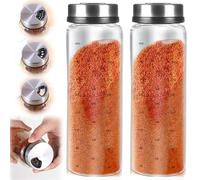 WANDGU Tarros para Especias con Tapa Giratoria: 2 Piezas 500ml Grande, 3 Tipos de Agujeros, Vidrio de Borosilicato para Cocina y Barbacoa al Aire Libre
