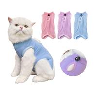 WANDGU Traje de recuperación de gato para Spay: 3 piezas de onesia para gatos después de la cirugía, body para gatos después de la operación con anti-lamiendo, ropa interior para mascotas para gatos