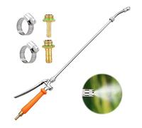 WANDGU Varilla de riego de jardín de 72 cm, de metal: varilla pulverizadora con cabezal giratorio de 180°, ducha larga de jardín con control de pulgar, varita mágica de repuesto para cestas colgantes