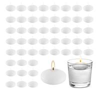 WANDGU - Velas flotantes sin perfume, 50 unidades, velas flotantes, velas flotantes, para San Valentín, Navidad, boda, cena, color blanco