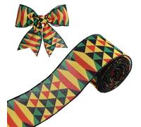 WANDIC 1 rollo de cintas negras del mes de la historia de 2.5 pulgadas x 20 yardas, cintas de tela con estampado africano, decoración de cosecha y festividades