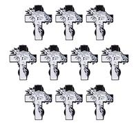 WANDIC 10 broches de cruz de retrato, insignias de cruz esmaltadas de creencia religiosa, pines blancos y negros para decoraciones personalizadas de accesorios de disfraces, Metal