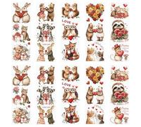 WANDIC 10 calcomanías de transferencia con temática del día de San Valentín, lindas calcomanías de animales para embalaje de regalos, álbumes de recortes, muebles, 10 x 30 cm