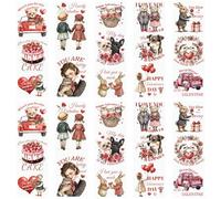 WANDIC 10 hojas de calcomanías de transferencia para el día de San Valentín, calcomanías de pastel de amor, calcomanías de mano a mano, calcomanías de muebles para decoración del hogar, 10 x 30 cm