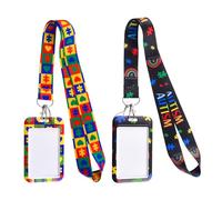 WANDIC 2 cordones para autismo con tarjetero, paquete de 2 tarjetas de alerta de concienciación sobre el autismo, soportes para tarjetas de identificación de discapacidad oculta para adolescentes y