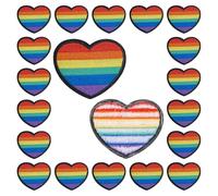 WANDIC 20 parches bordados LGBT Love Rainbow para planchar, diseño de orgullo gay, parches coloridos para coser, accesorios para chaquetas, ropa, sombreros