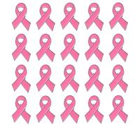 WANDIC 20 pines de cinta rosa para concienciación sobre el cáncer de mama, broches de cinta conmemorativa para funeral, evento de luto, recuerdo de duelo (3,4 x 2,5 cm)