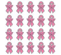 WANDIC 20 pines de cinta rosa para concienciación sobre el cáncer de mama, estilo mariposa, broches de cinta conmemorativa para funeral, evento de luto, recuerdo de duelo