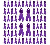 WANDIC 200 Pin Morado de Cinta, Lazo Morado Pin Broche Insignia Púrpura de Concienciación contra la Violencia Doméstica y el Alzheimer Cáncer Accesorios Decorativos para Actividades Benéficas