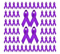 WANDIC 200 Uds, Cinta Morada, Alfileres de Satén, Alfileres de Concientización sobre la Violencia Doméstica, Lupus, Alzheimer, Cáncer de Páncreas, Alfileres de Concientización, Broche Púrpura, 7.5 cm