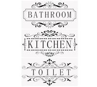WANDIC 3 calcomanías de transferencia para puerta, eslogan de puerta, decoración de baño, impermeable, ideal para cocina, baño, puerta de inodoro,15 x 30 cm