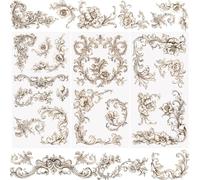 WANDIC 3 Hojas de Pegatinas de Transferencia, Calcomanías de Transferencia para Muebles Diseño Vintage de Flores, para Bricolaje Álbumes de Recortes Fotos Gabinetes, 15 x 30 cm