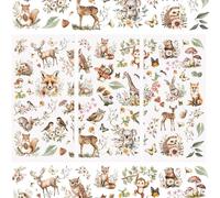 WANDIC 3 Hojas de Pegatinas para Muebles Calcomanías de Transferencia para Frotar, Tema de Plantas de Animales, Calcomanías Decorativas de Transferencia para Álbumes de Recortes, 15 x 30 cm