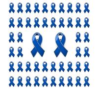 WANDIC 50 pines de cinta azul, insignias de cáncer de colon, broches de concienciación sobre el cáncer de próstata para defensa de eventos públicos, Metal