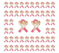 WANDIC 50 pines de cinta rosa con paloma y trigo para siempre en nuestros corazones, alfileres de concienciación sobre el cáncer de mama para fiestas, eventos, decoración de ropa, cáncer de octubre