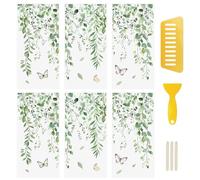 WANDIC 6 calcomanías de transferencia de vegetación, patrón de empalme de plantas y mariposas para fiestas, regalos, álbumes de recortes, decoración de muebles, ventanas, 15 x 30 cm