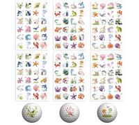 WANDIC 6 hojas de calcomanías de pelota de golf, etiquetas de identificación de pelota de golf, impresión UV, patrón de vida marina, marcadores personalizados para golfistas y campos de golf