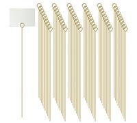 WANDIC 60 PCS portatarjetas florales de alambre de metal, pinzas de púas florales de redonda de arte anillo de clip de foto de lazo para decoración