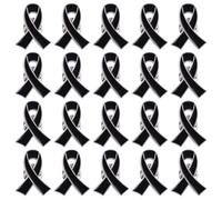 WANDIC Alfiler de cinta negra 20 piezas de metal clásico con diseño de pingüinos esmaltados de sensibilización a la melanoma