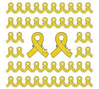 WANDIC Alfileres de cinta amarilla con mariposa pequeña, 50 broches de cinta trasera plateada, pines de solapa para concienciación sobre el cáncer infantil, pines de botón de metal para esperanza, 50,