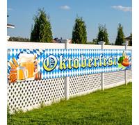 WANDIC Cartel de Oktoberfest de 300 x 50 cm con banda de 25 yardas - Wiederverwendbare Oktoberfest Deko für Innen & Außen - Partydekoration für Festzelt mit Traditionellen Motiven