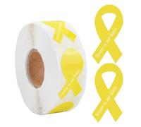 WANDIC Cinta Amarilla, 500 pegatinas en forma de cinta "Forever in Our Hearts" para cáncer de vejiga, cáncer infantil, cáncer de huesos.