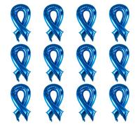 WANDIC Juego de 12 globos de cáncer de próstata, con forma de cinta azul, decoración de concienciación sobre el cáncer de colon, para eventos y fiestas