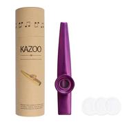 WANDIC Kazoo Instrumento Profesional,Portable Kazoo Musical Instrument de Aluminio con 3 PCS Recambio Membrana,Embalaje de Caja de Regalo,Púrpura,Regalos de Cumpleaños
