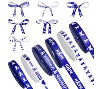 WANDIC Lot de 6 rubans bleus en polyester pour sensibilisation au cancer du côlon de la prostate pour la sensibilisation aux événements publics