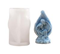 WANDIC Moldes de silicona para belén de Jesús, 1 pieza religiosa de resina de la Sagrada Familia, molde epoxi de Virgen María, molde de Navidad para decoración del hogar