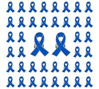 WANDIC Pin de Cinta Azul, 50 Unidades de Cintas de concientización sobre el cáncer de Colon, alfileres de Solapa, broches de Esmalte para joyería para Hombre o Mujer