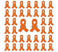 WANDIC Pin de Cinta Naranja, 50 broches de Cinta Naranja Esperanza Esmalte joyería Pins, Conciencia de Leucemia cáncer de riñón Esclerosis múltiple Arma de Conciencia Violencia