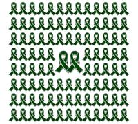 WANDIC Pin de cinta verde, 100 unidades de 1 x 0.8 pulgadas, pines de solapa para concienciación sobre el cáncer de hígado, broches de cinta de salud mental, pines de esperanza para decoración