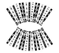 WANDIC Pulseras de cinta negra, 30 unidades, 5 estilos, pulseras clásicas de concienciación sobre el melanoma, pulseras ajustables de poliéster para el día del recuerdo de luto