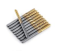 Wandisy Fresa de Extremo de 10 Piezas - Fresa de Extremo de carburo de 3.175 mm Broca de Grabado de PCB con Revestimiento de vástago de 1/8"