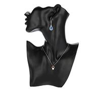 Wandisy Venta loca Sostenedor del Pendiente del Collar, Modelo del Soporte del Busto de la Cabeza del maniquí para la exhibición de la joyería de la Tienda de Modelos(Negro)