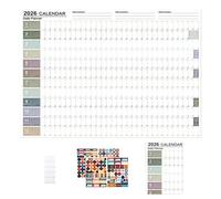 Wandkalender 2026-43x58cm Jahresplaner | Papier 12 Monate Tagesplaner Poster, Faltbarer Organizer mit Aufklebern und Tape für Schüler Lehrer Home Office Schule und Wohnzimmer Deko