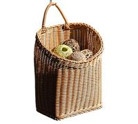 Wandkorb-Deko | Blumenaufbewahrung Im Landhausstil | Dekorative Wandkörbe Aus Geflochtenem Kunstrattan | Für Drinnen Und Draußen, Küche, Kinderzimmer, Eingangsbereich, Zuhause