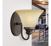 Wandleuchte Anabell en Bronce Antiguo Crema Cristal Campo Lámpara Pasillo Salón