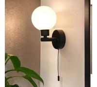 Wandleuchte Aplique Interruptor Cristal Bola B: 10 CM Negro Blanco IP44 G9 Malo